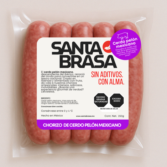 Chorizo Gourmet de Cerdo Pelón 250g | Santa Brasa | Sin Aditivos