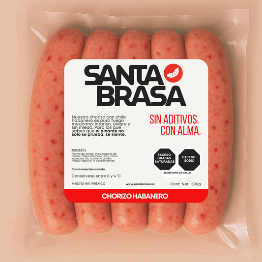 Chorizo Artesanal de Habanero 500g | Santa Brasa | Sin Aditivos