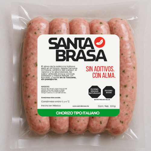 Chorizo Italiano Artesanal 500g | Santa Brasa | Sin Aditivos